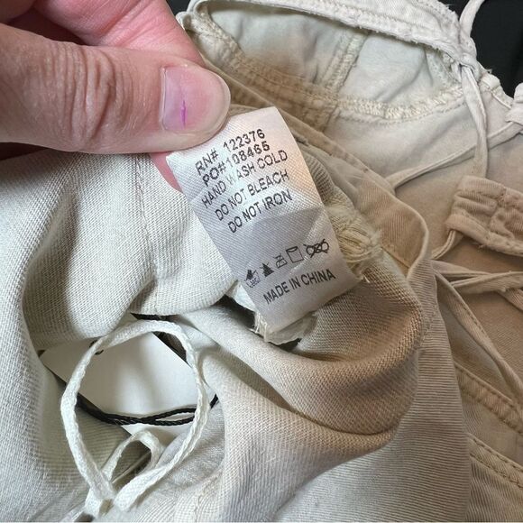 Mustard Seed Women’s Open Back Denim Romper Cream Small NWT - Picture 10 of 13